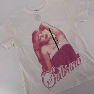 Sabrina Carpenter Graphic T-Shirt Women Medium White New Official Merch Pink